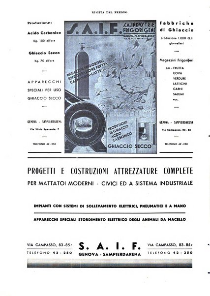 Rivista del freddo periodico mensile illustrato tecnico, scientifico, economico, commerciale