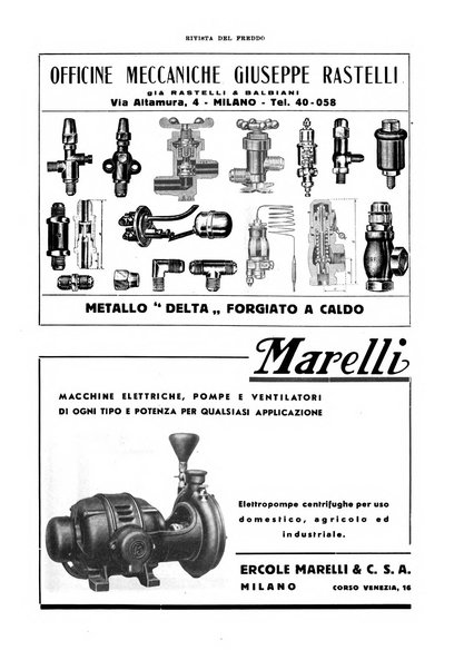 Rivista del freddo periodico mensile illustrato tecnico, scientifico, economico, commerciale