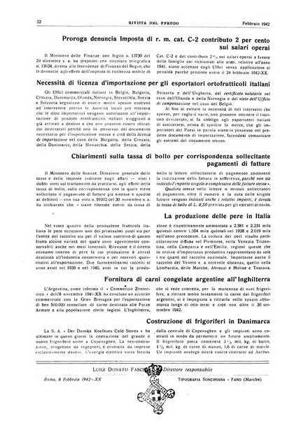 Rivista del freddo periodico mensile illustrato tecnico, scientifico, economico, commerciale