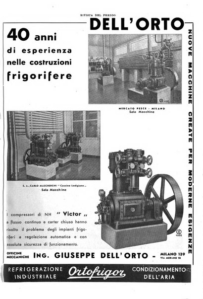 Rivista del freddo periodico mensile illustrato tecnico, scientifico, economico, commerciale