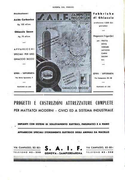 Rivista del freddo periodico mensile illustrato tecnico, scientifico, economico, commerciale