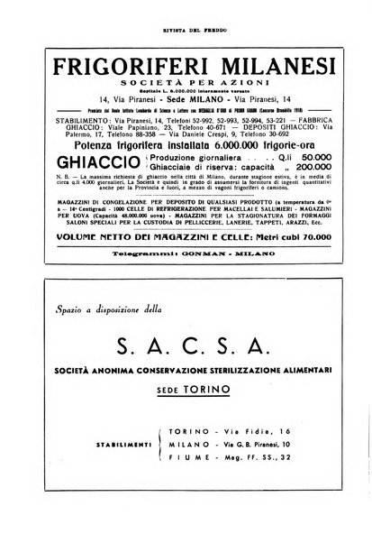 Rivista del freddo periodico mensile illustrato tecnico, scientifico, economico, commerciale