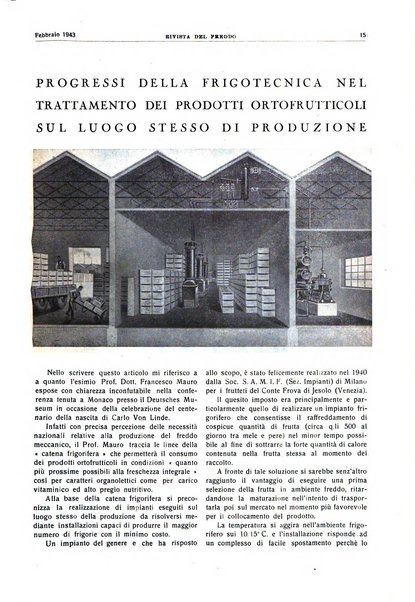 Rivista del freddo periodico mensile illustrato tecnico, scientifico, economico, commerciale