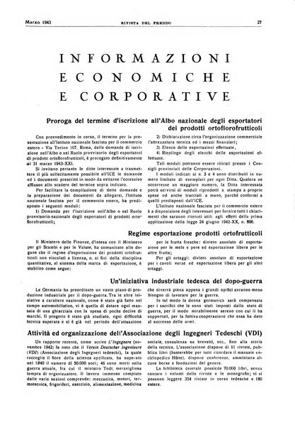 Rivista del freddo periodico mensile illustrato tecnico, scientifico, economico, commerciale