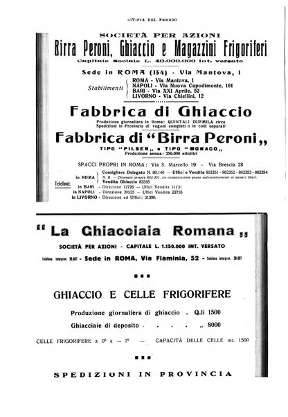 Rivista del freddo periodico mensile illustrato tecnico, scientifico, economico, commerciale