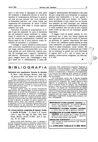 Rivista del freddo periodico mensile illustrato tecnico, scientifico, economico, commerciale