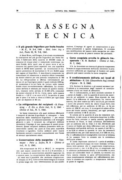 Rivista del freddo periodico mensile illustrato tecnico, scientifico, economico, commerciale