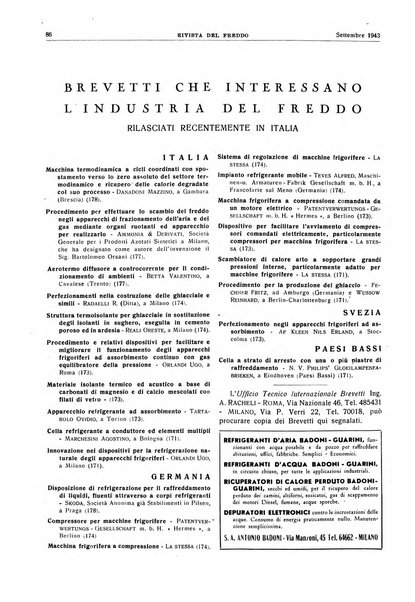 Rivista del freddo periodico mensile illustrato tecnico, scientifico, economico, commerciale