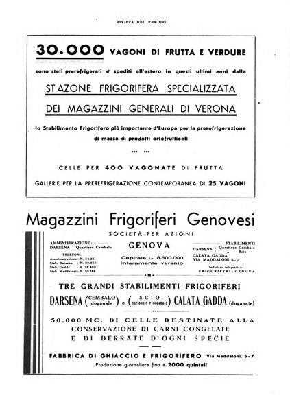 Rivista del freddo periodico mensile illustrato tecnico, scientifico, economico, commerciale