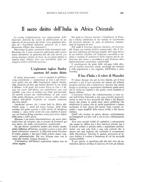 Rivista delle comunicazioni organo ufficiale della Confederazione nazionale sindacati fascisti dei trasporti terrestri e della navigazione interna