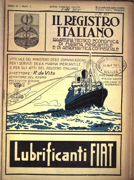 Il registro italiano rassegna tecnico-economica di Marina Mercantile e di aeronautica commerciale