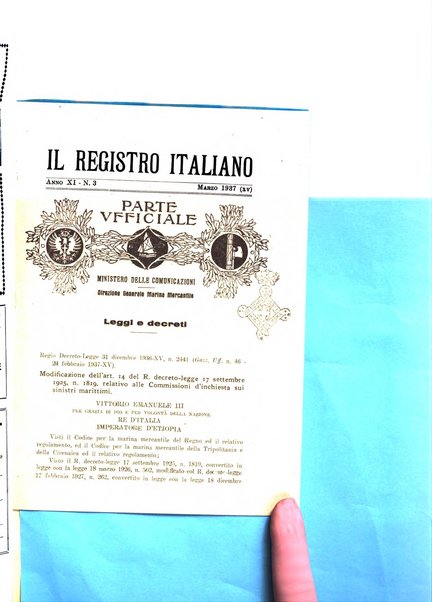 Il registro italiano rassegna tecnico-economica di Marina Mercantile e di aeronautica commerciale