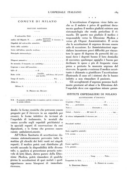 L'ospedale italiano giornale di scienza e di tecnica ospedaliera