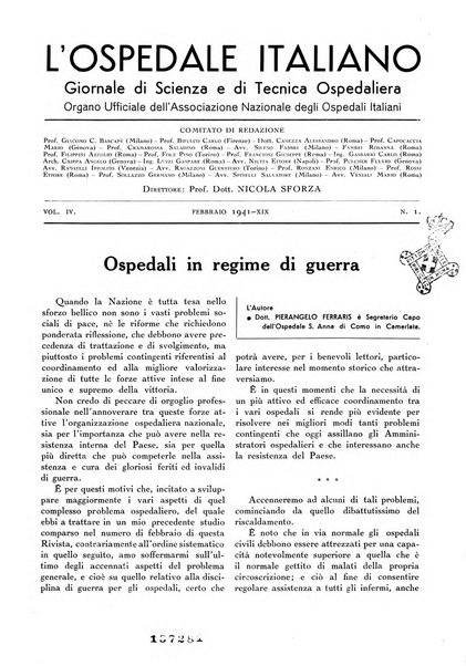 L'ospedale italiano giornale di scienza e di tecnica ospedaliera