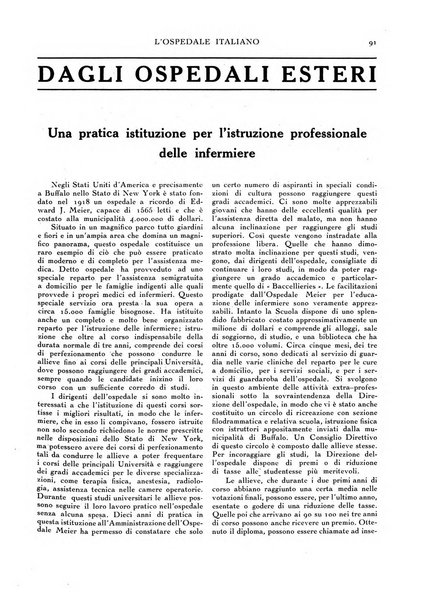 L'ospedale italiano giornale di scienza e di tecnica ospedaliera