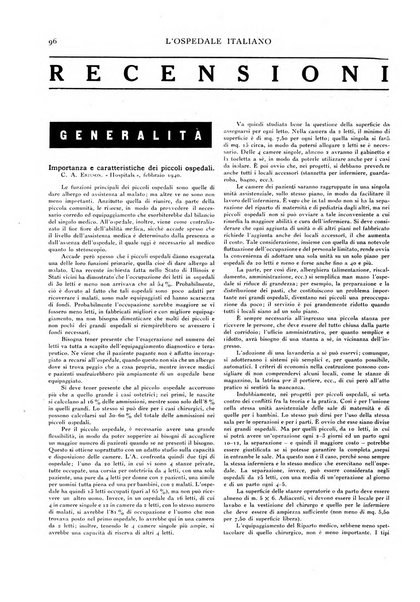 L'ospedale italiano giornale di scienza e di tecnica ospedaliera