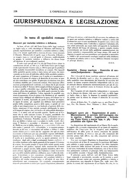 L'ospedale italiano giornale di scienza e di tecnica ospedaliera