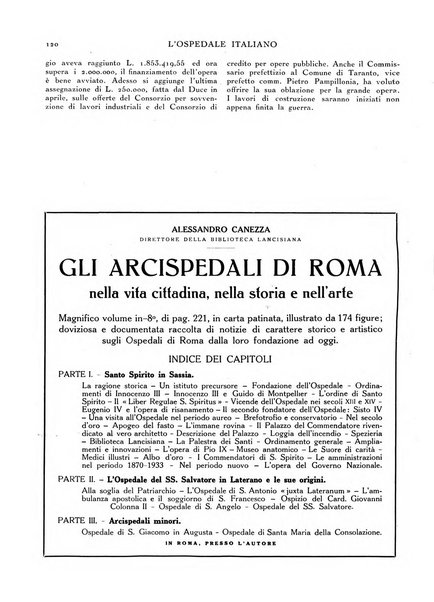 L'ospedale italiano giornale di scienza e di tecnica ospedaliera