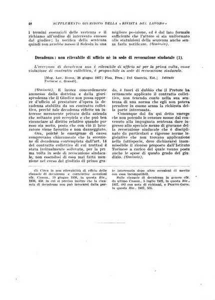 Supplemento giuridico della rivista del lavoro rassegna critica di giurisprudenza