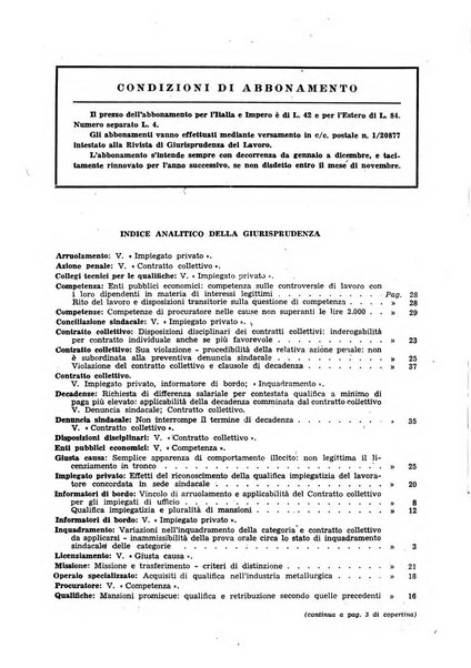 Supplemento giuridico della rivista del lavoro rassegna critica di giurisprudenza