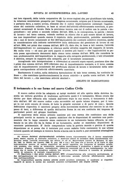 Supplemento giuridico della rivista del lavoro rassegna critica di giurisprudenza