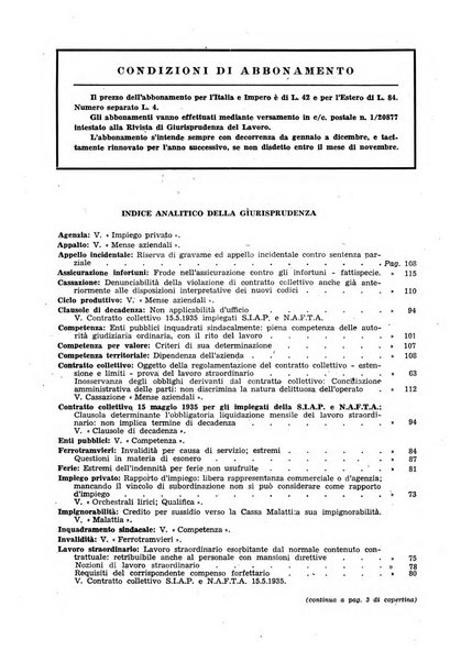 Supplemento giuridico della rivista del lavoro rassegna critica di giurisprudenza