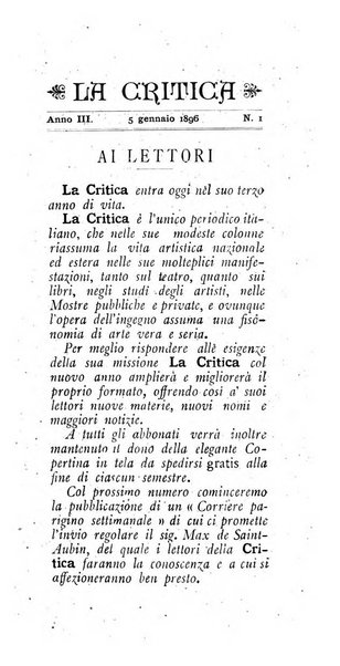 La critica rivista settimanale di arte