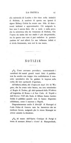 La critica rivista settimanale di arte