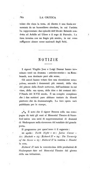 La critica rivista settimanale di arte