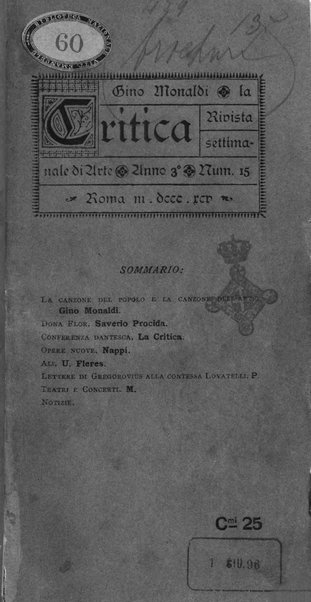 La critica rivista settimanale di arte