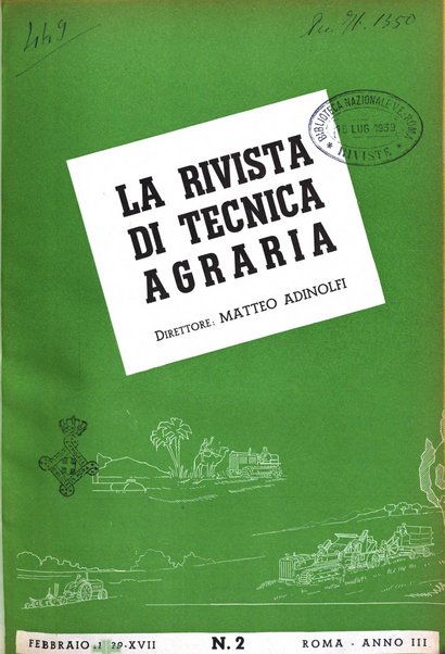 La rivista di tecnica agraria