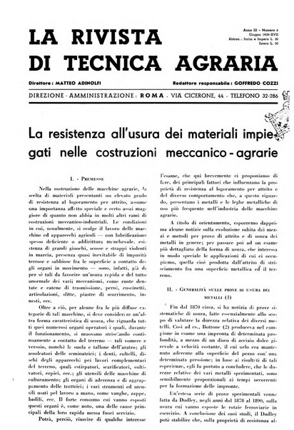 La rivista di tecnica agraria