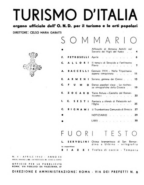 Turismo d'Italia rassegna mensile