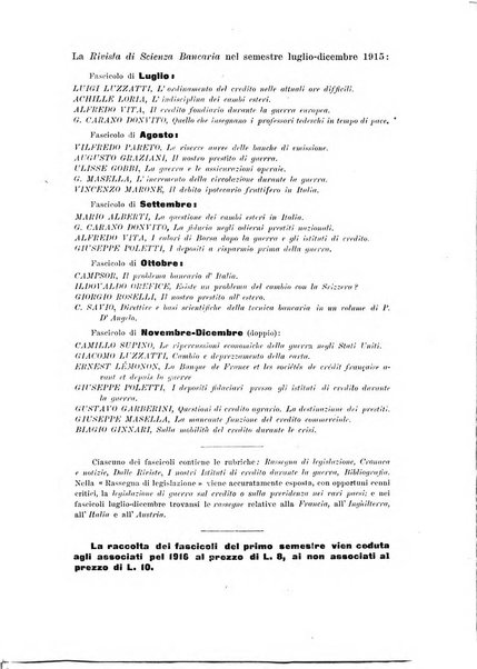 Rivista di scienza bancaria e di economia attuariale e commerciale