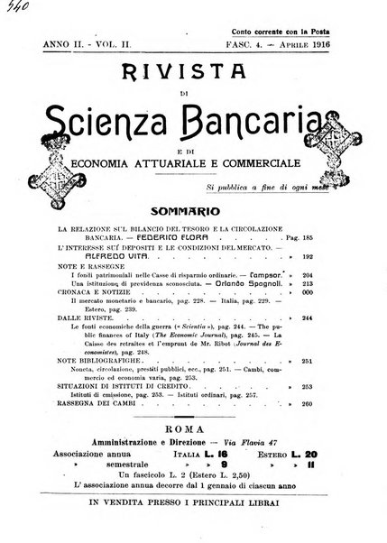 Rivista di scienza bancaria e di economia attuariale e commerciale