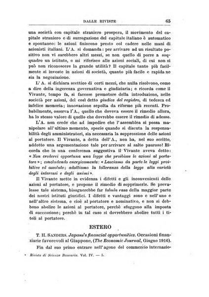 Rivista di scienza bancaria e di economia attuariale e commerciale