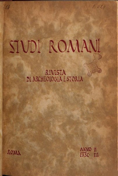 Studi romani rivista di archeologia e storia