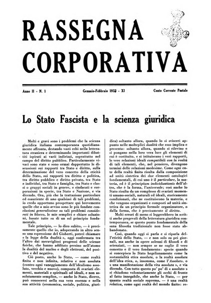 Rassegna corporativa rivista bimestrale di diritto ed economia