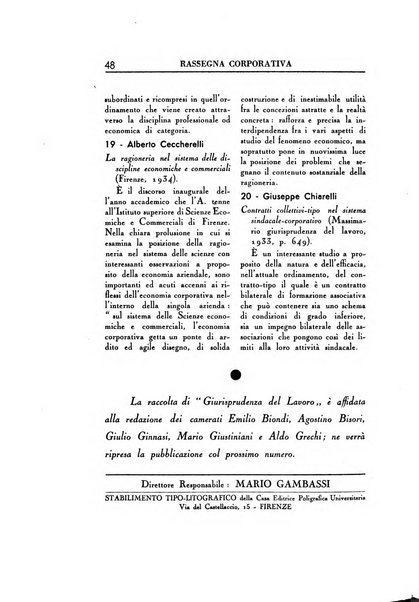 Rassegna corporativa rivista bimestrale di diritto ed economia