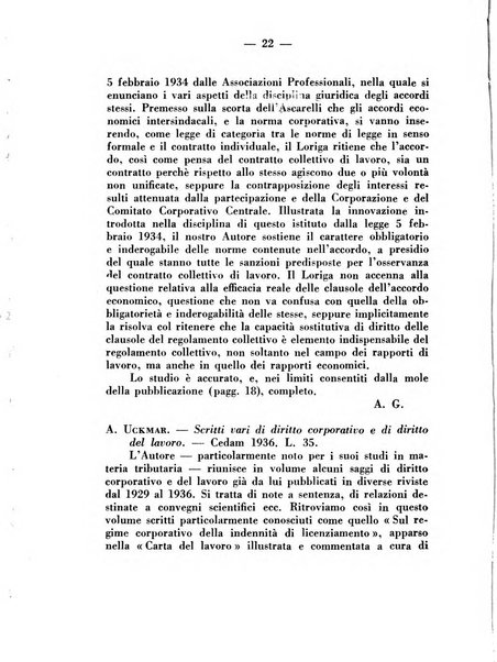 Rassegna corporativa rivista bimestrale di diritto ed economia