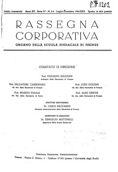 Rassegna corporativa rivista bimestrale di diritto ed economia