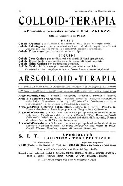 Annali di clinica odontoiatrica e dello Istituto superiore George Eastmann