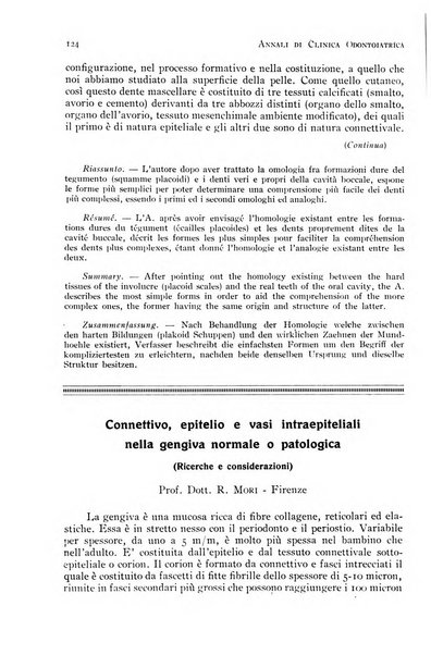 Annali di clinica odontoiatrica e dello Istituto superiore George Eastmann