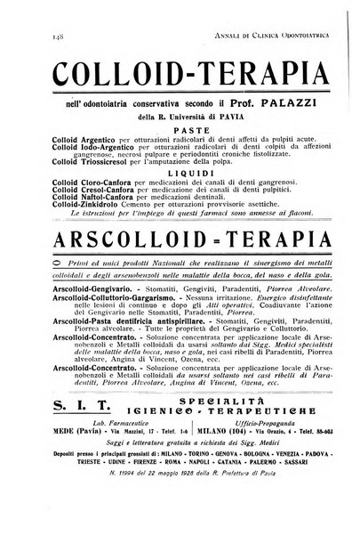 Annali di clinica odontoiatrica e dello Istituto superiore George Eastmann