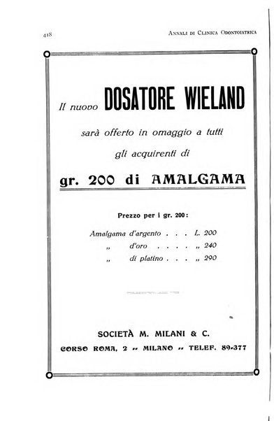 Annali di clinica odontoiatrica e dello Istituto superiore George Eastmann