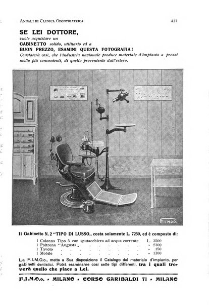 Annali di clinica odontoiatrica e dello Istituto superiore George Eastmann