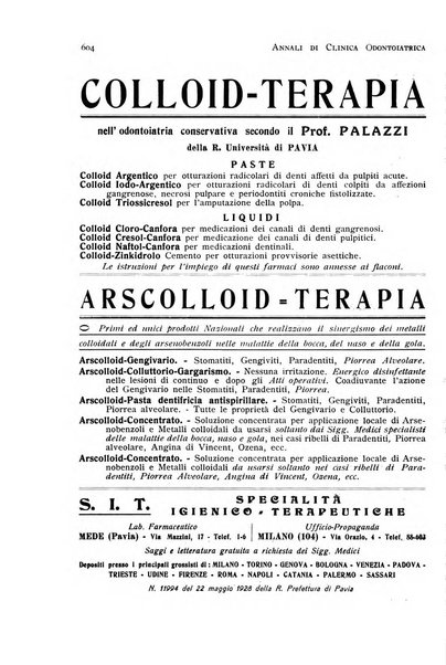 Annali di clinica odontoiatrica e dello Istituto superiore George Eastmann