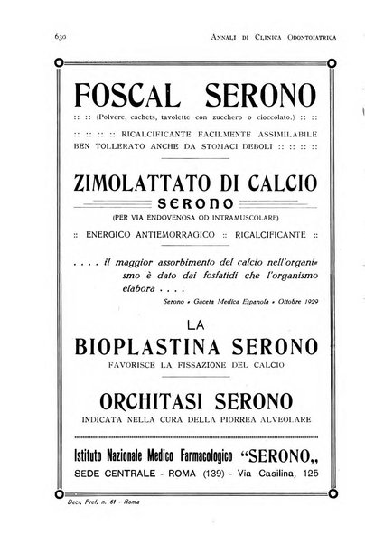 Annali di clinica odontoiatrica e dello Istituto superiore George Eastmann