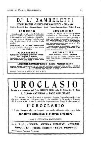 Annali di clinica odontoiatrica e dello Istituto superiore George Eastmann