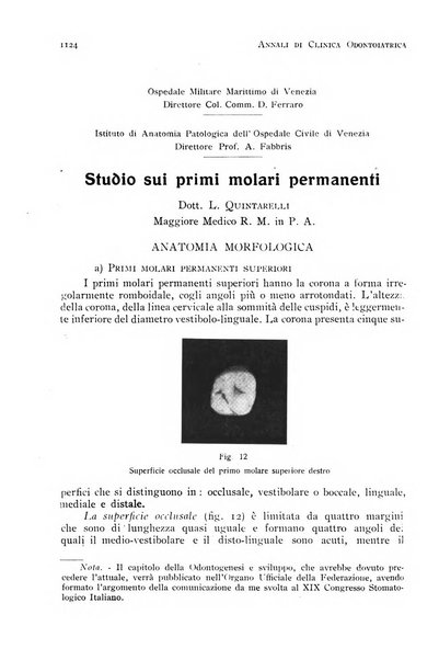 Annali di clinica odontoiatrica e dello Istituto superiore George Eastmann